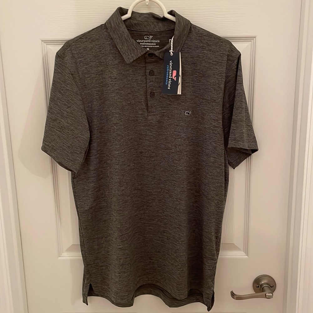 Vineyard Vines Performance Gray Polo M NWT